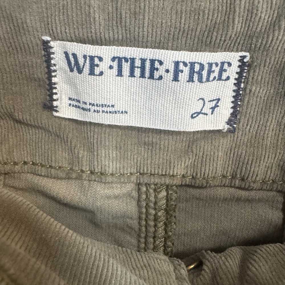 Free People We The Free Jayde Cord Flare Jeans Dried Basil Green 27 - Picture 5 of 13